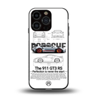 911 gt3 rs white back phone cover | glass case for iphone 16 pro