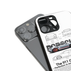 911 gt3 rs white back phone cover | glass case for iphone 14 plus