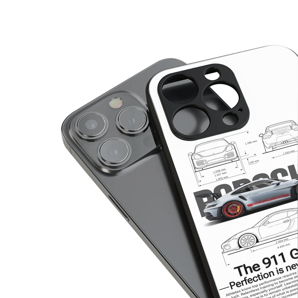 911 gt3 rs white back phone cover | glass case for iphone 14