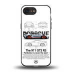 911 gt3 rs white back phone cover | glass case for iphone 16e