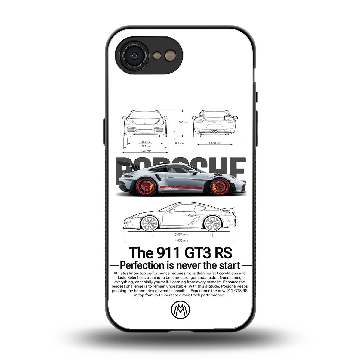 911 gt3 rs white back phone cover | glass case for iphone 16e
