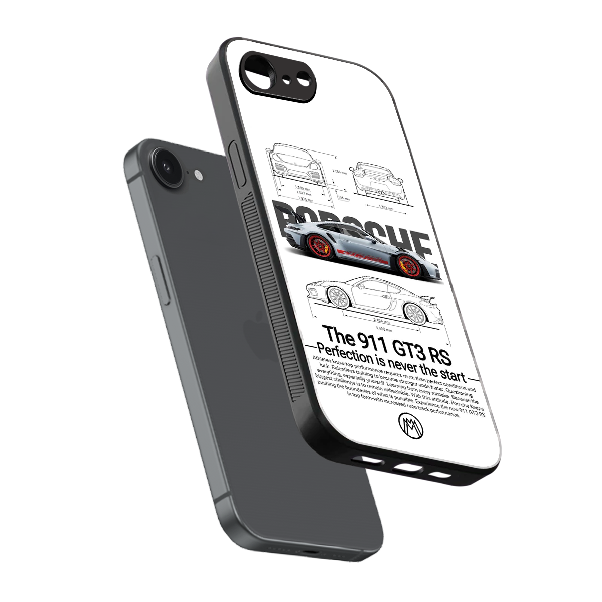 911 gt3 rs white back phone cover | glass case for iphone 16e