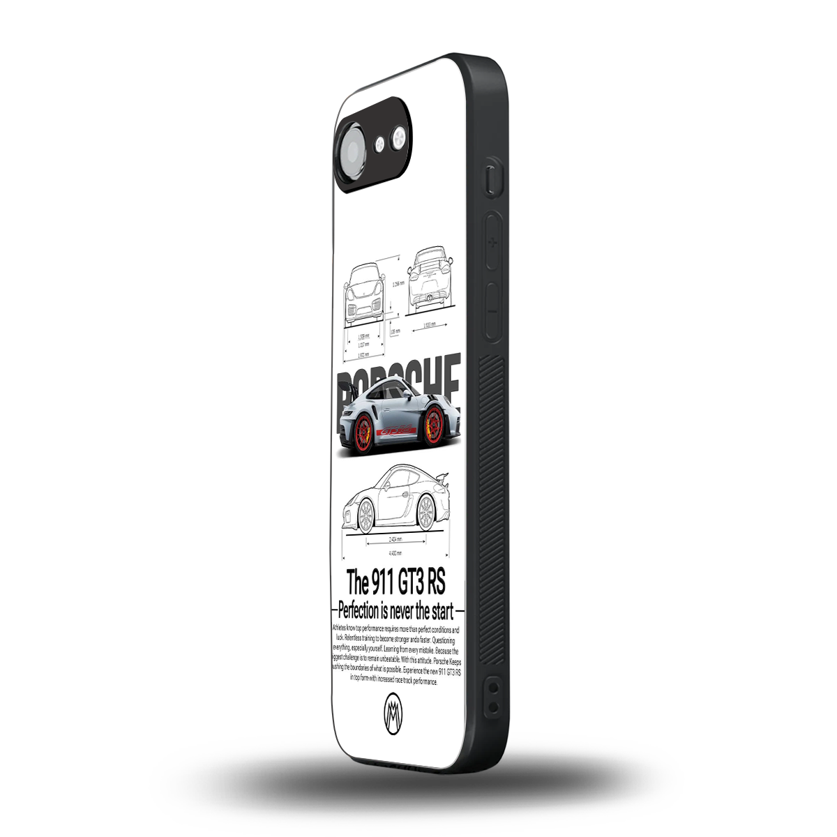 911 gt3 rs white back phone cover | glass case for iphone 16e