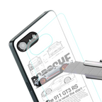 911 gt3 rs white back phone cover | glass case for iphone 16e