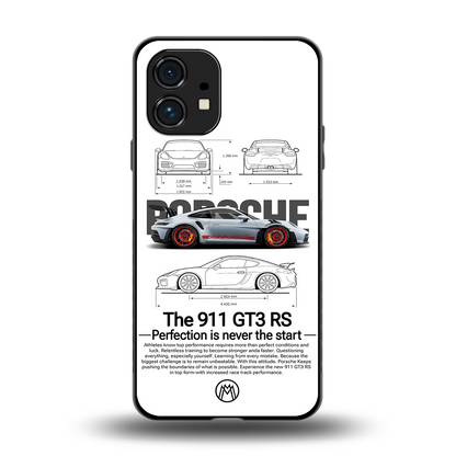 911 gt3 rs white back phone cover | glass case for nothing phone 1