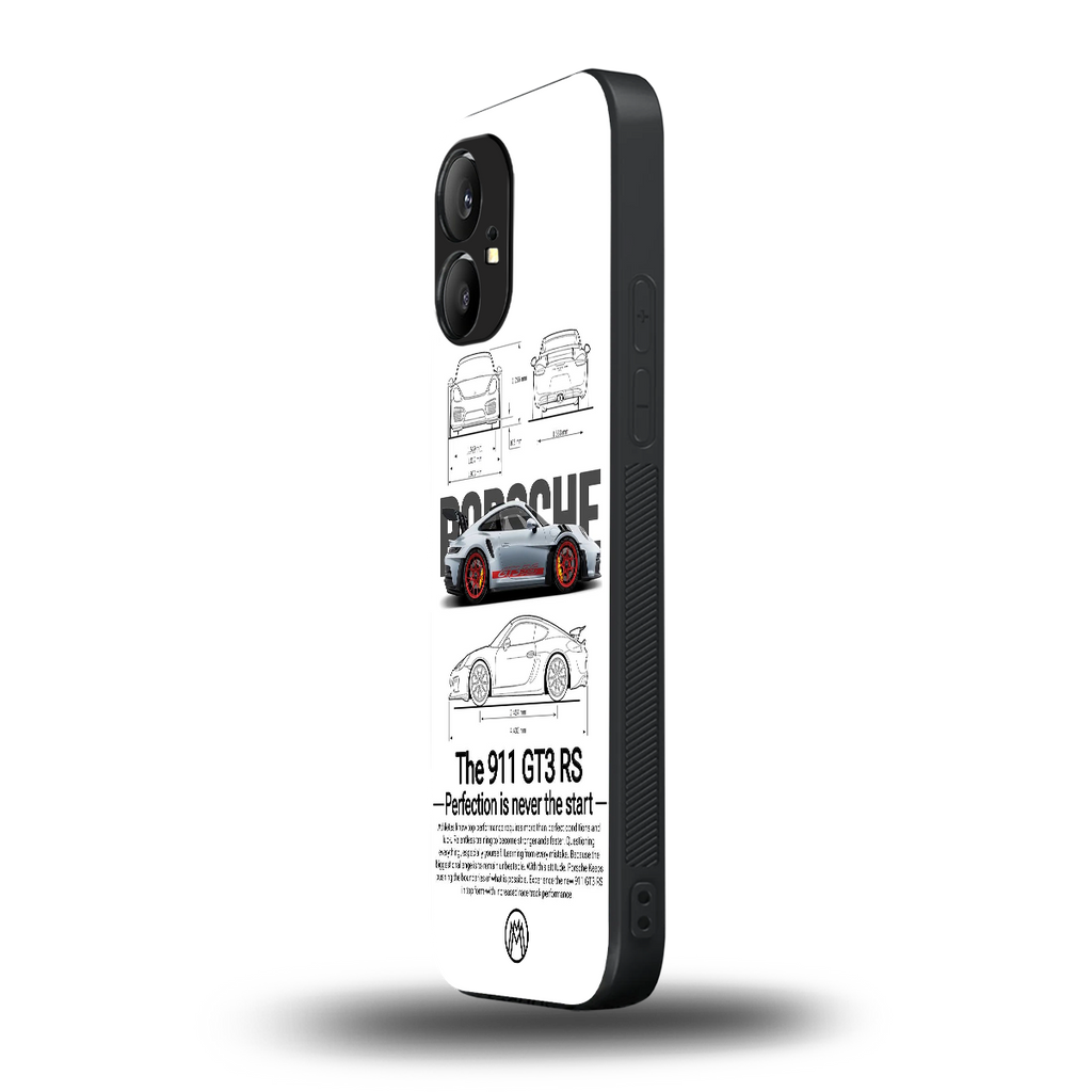 911 gt3 rs white back phone cover | glass case for nothing phone 1