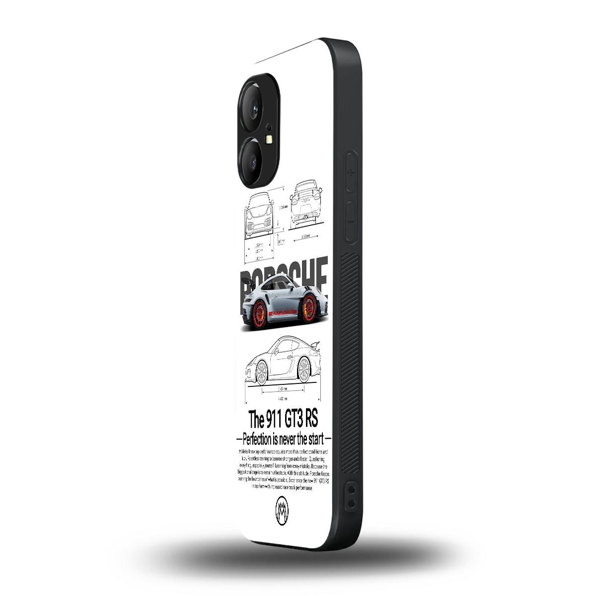 911 gt3 rs white back phone cover | glass case for nothing phone 1