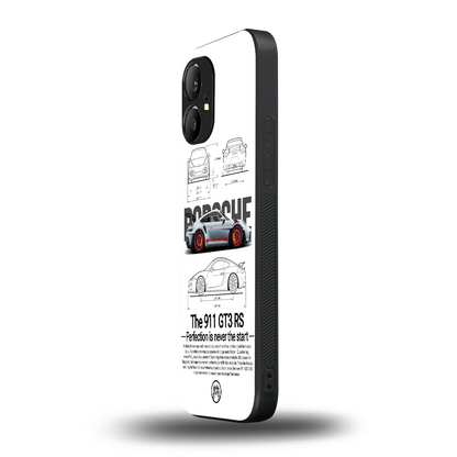 911 gt3 rs white back phone cover | glass case for nothing phone 1