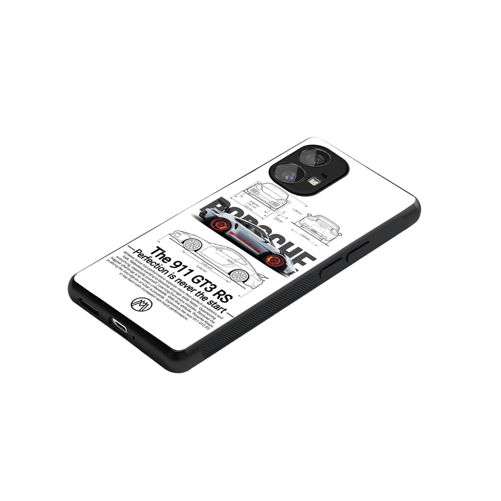911 gt3 rs white back phone cover | glass case for nothing phone 1