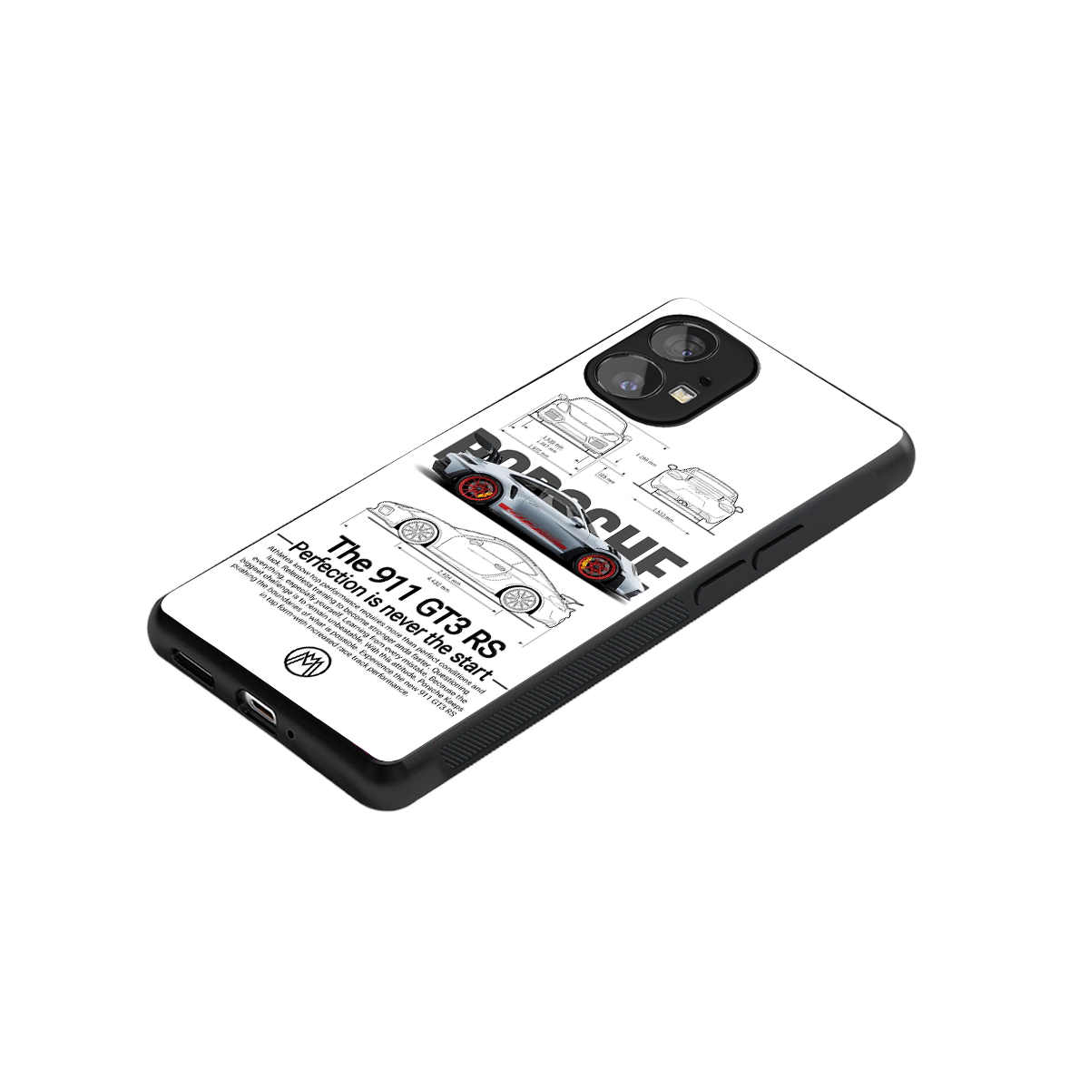 911 gt3 rs white back phone cover | glass case for nothing phone 1