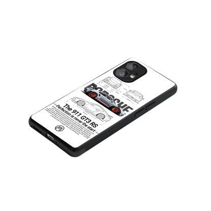 911 gt3 rs white back phone cover | glass case for nothing phone 1