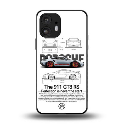 911 gt3 rs white back phone cover | glass case for nothing phone 2