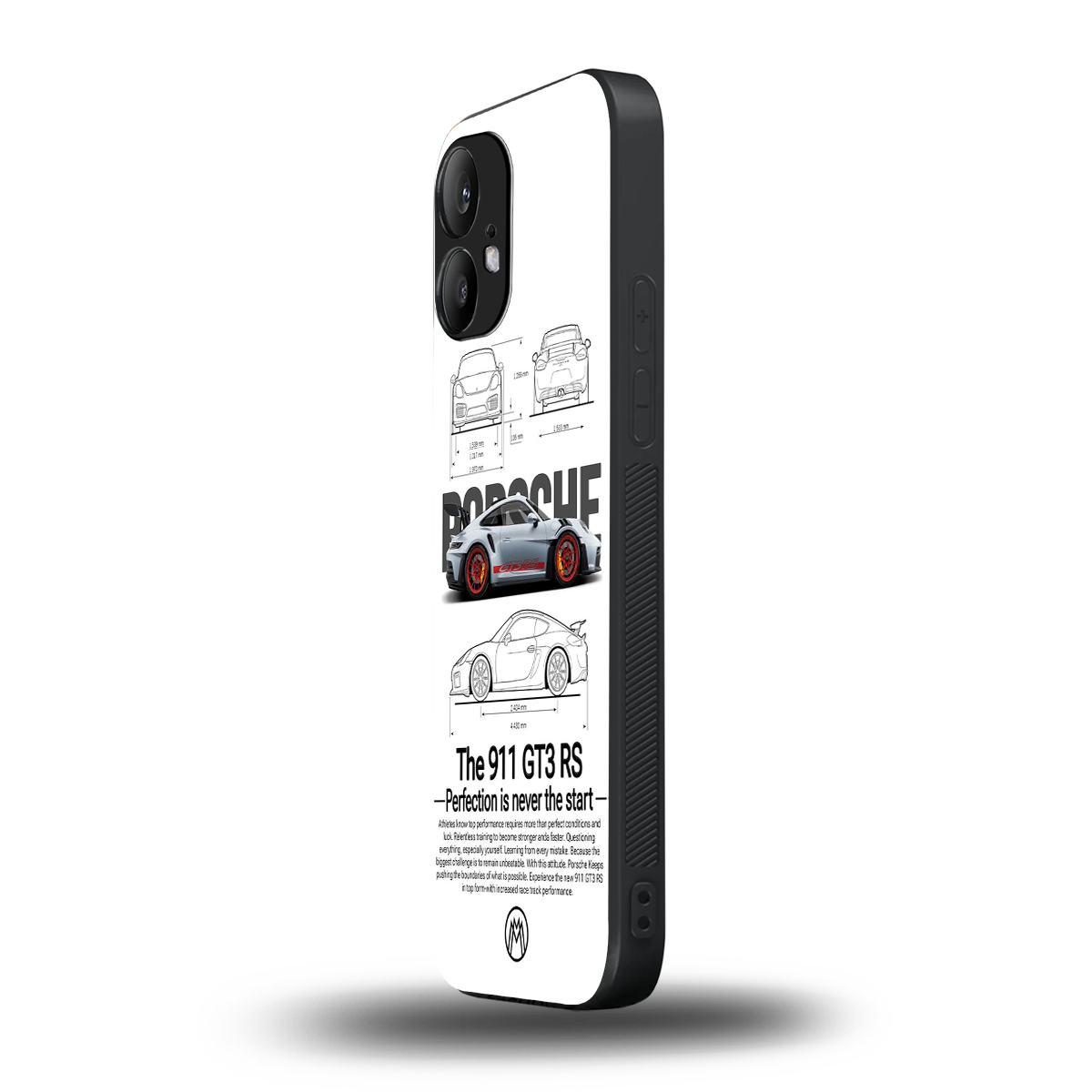 911 gt3 rs white back phone cover | glass case for nothing phone 2