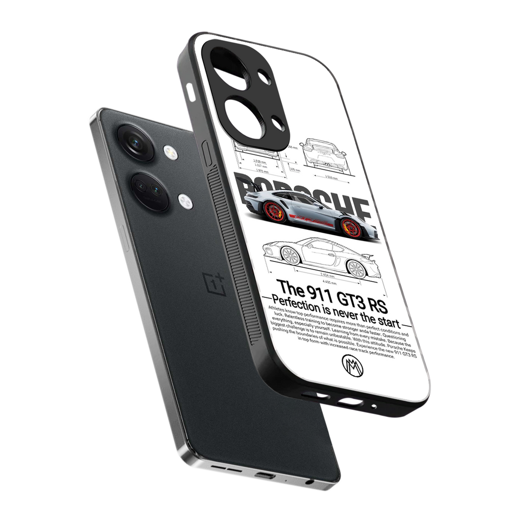 911 gt3 rs white back phone cover | glass case for oneplus nord 3
