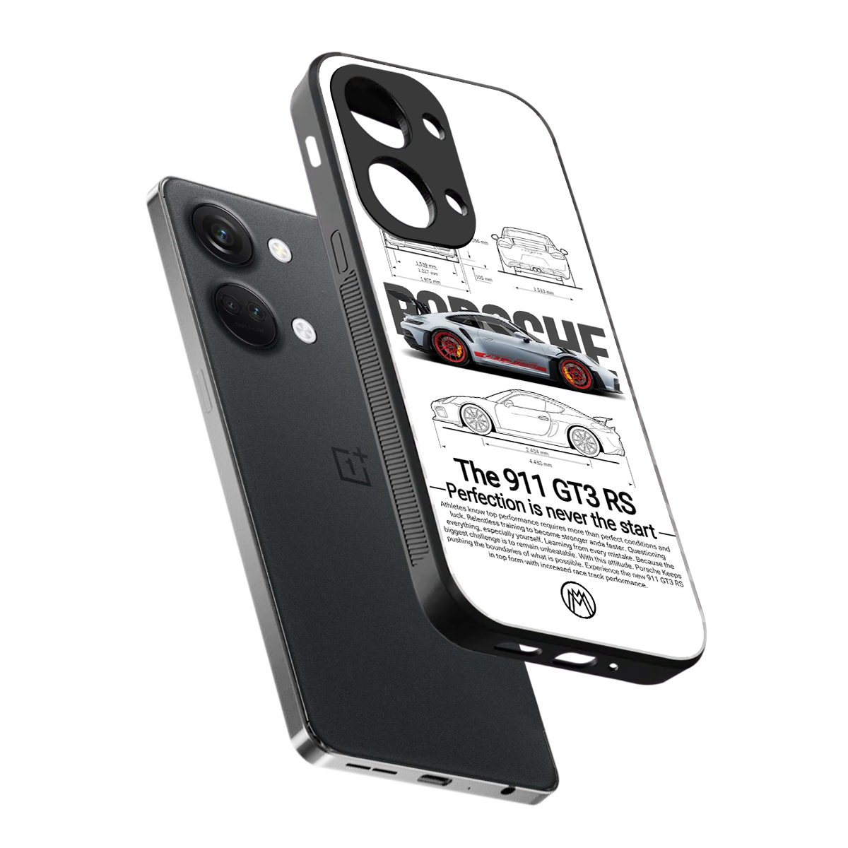 911 gt3 rs white back phone cover | glass case for oneplus nord 3