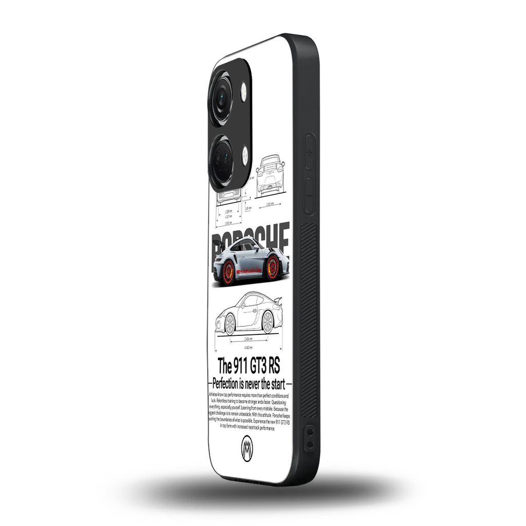 911 gt3 rs white back phone cover | glass case for oneplus nord 3