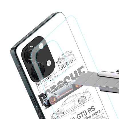 911 gt3 rs white back phone cover | glass case for oneplus nord 3