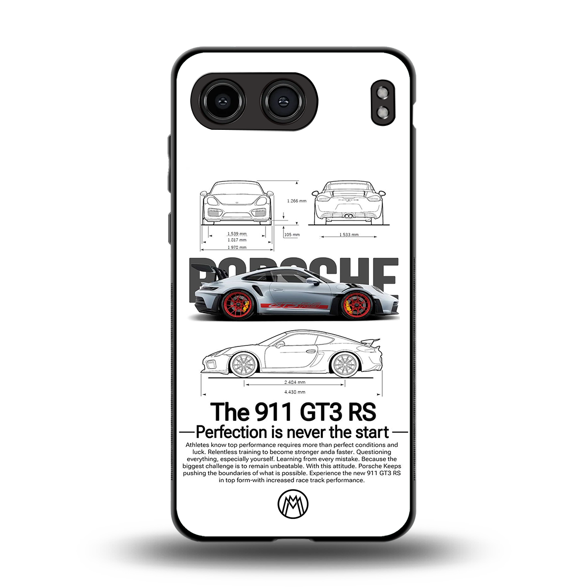 911 gt3 rs white back phone cover | glass case for oneplus nord 4