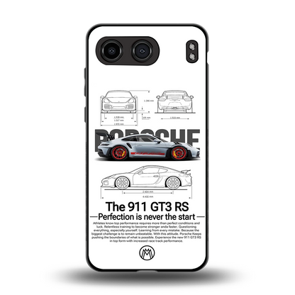 911 gt3 rs white back phone cover | glass case for oneplus nord 4