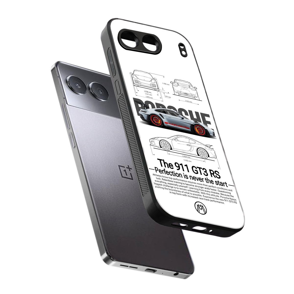911 gt3 rs white back phone cover | glass case for oneplus nord 4
