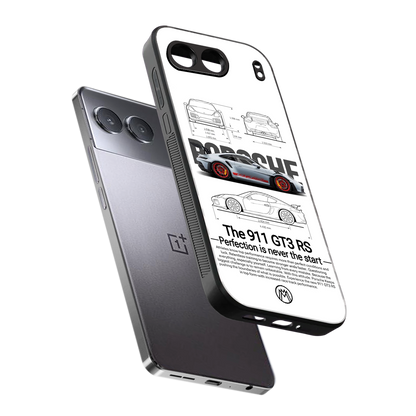 911 gt3 rs white back phone cover | glass case for oneplus nord 4