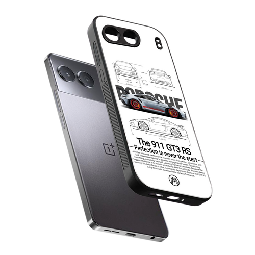 911 gt3 rs white back phone cover | glass case for oneplus nord 4