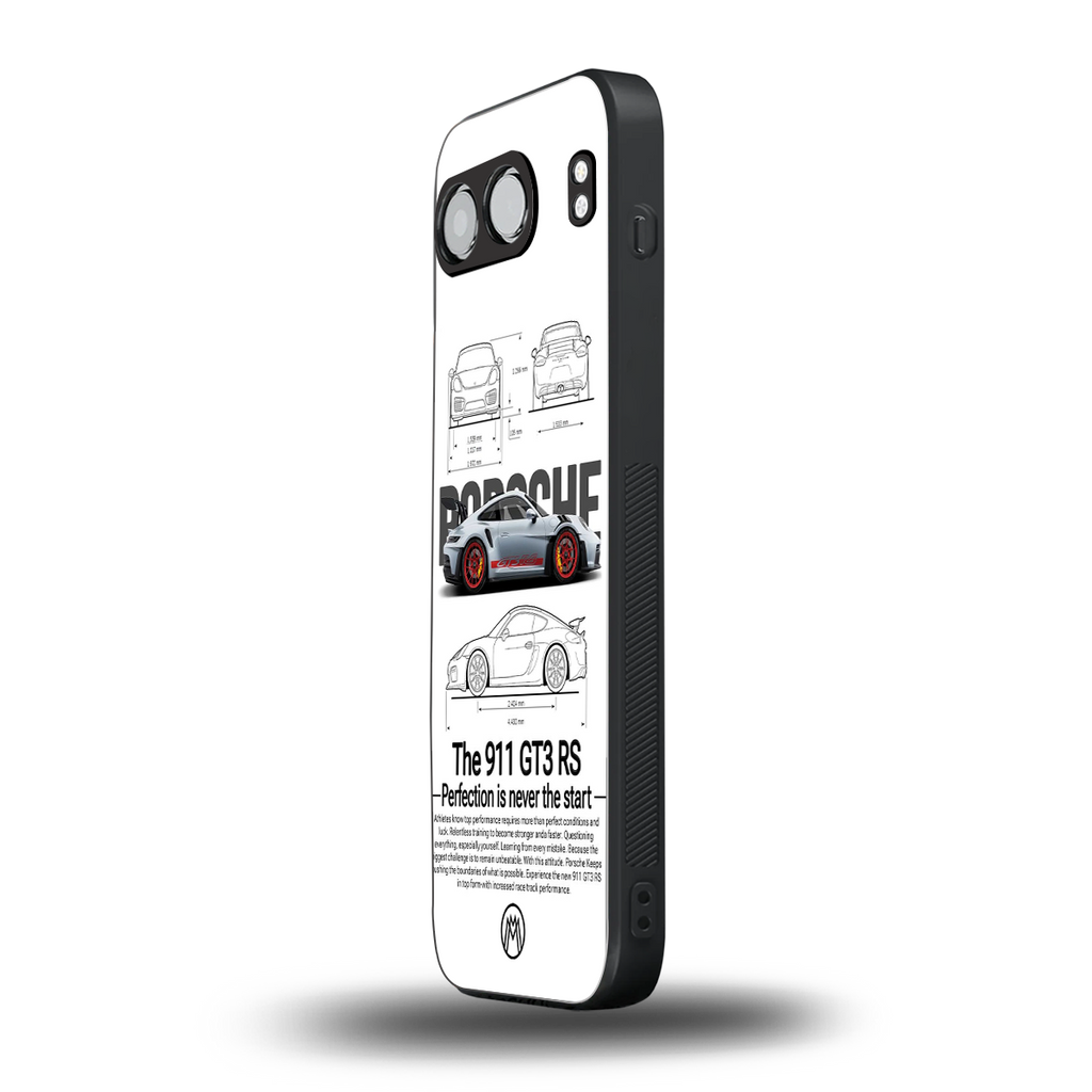 911 gt3 rs white back phone cover | glass case for oneplus nord 4