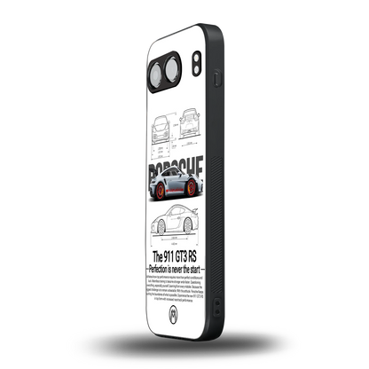 911 gt3 rs white back phone cover | glass case for oneplus nord 4
