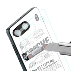 911 gt3 rs white back phone cover | glass case for oneplus nord 4
