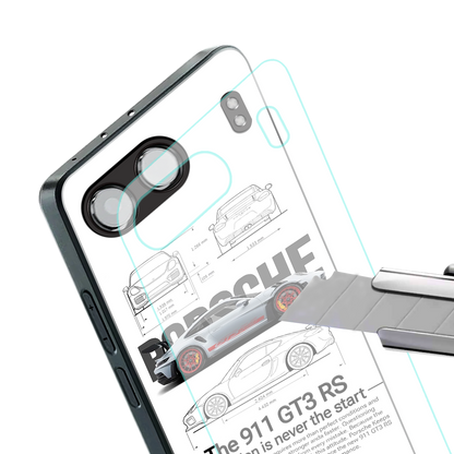 911 gt3 rs white back phone cover | glass case for oneplus nord 4