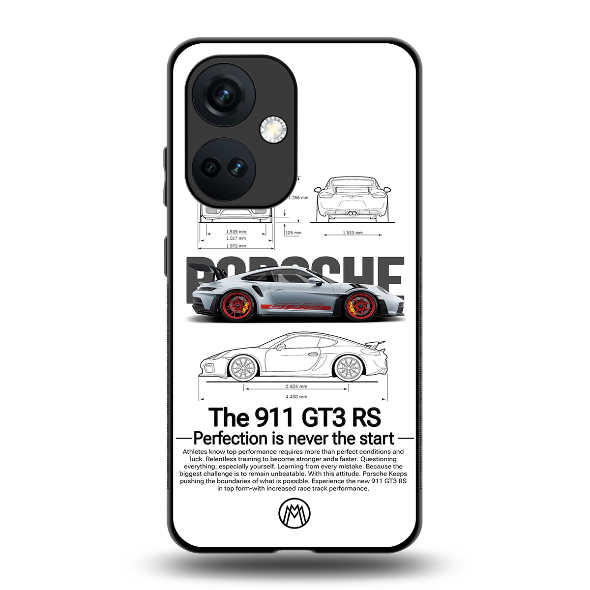 911 gt3 rs white back phone cover | glass case for oneplus nord ce 3