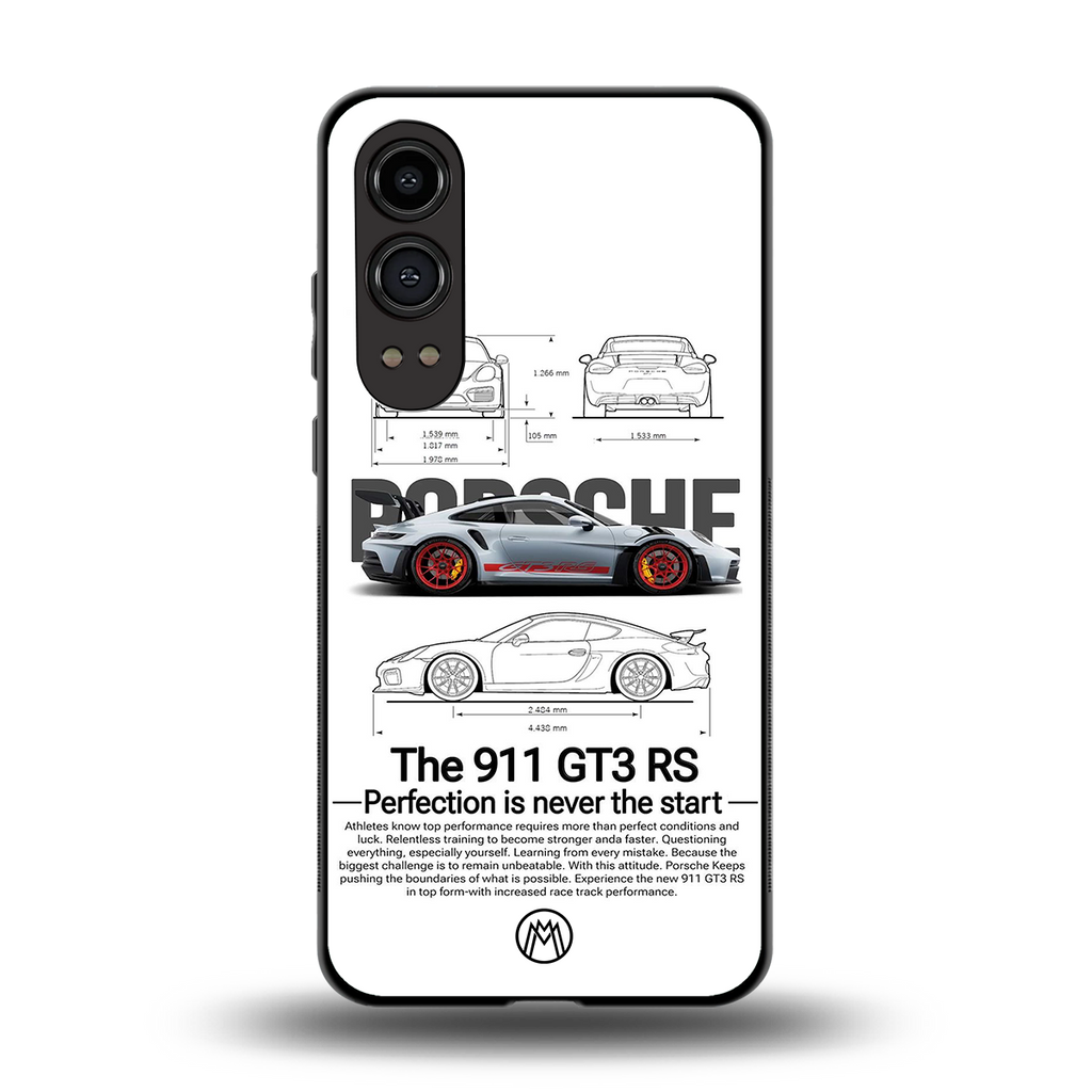 911 gt3 rs white back phone cover | glass case for oneplus nord ce 4 lite