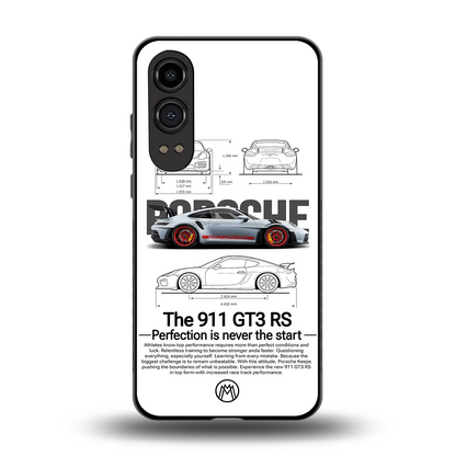 911 gt3 rs white back phone cover | glass case for oneplus nord ce 4 lite