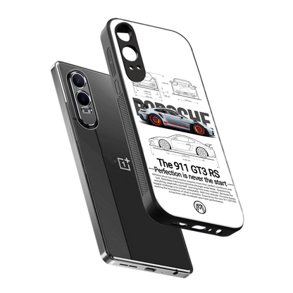 911 gt3 rs white back phone cover | glass case for oneplus nord ce 4 lite