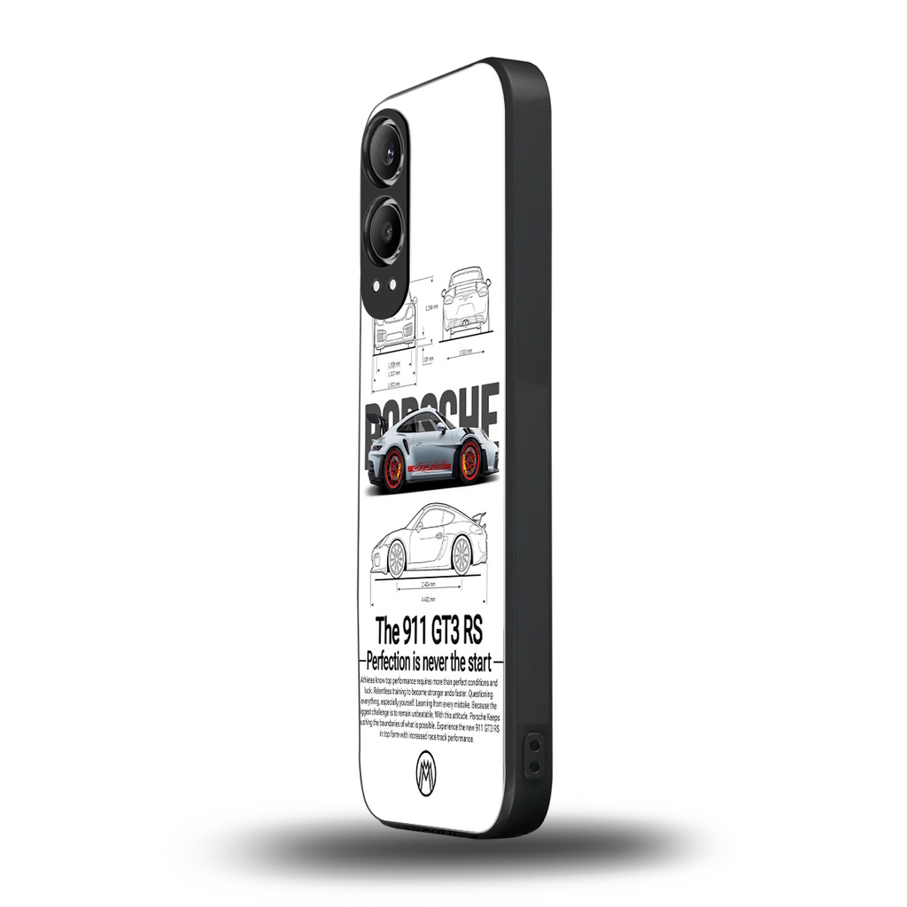 911 gt3 rs white back phone cover | glass case for oneplus nord ce 4 lite