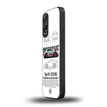 911 gt3 rs white back phone cover | glass case for oneplus nord ce 4 lite