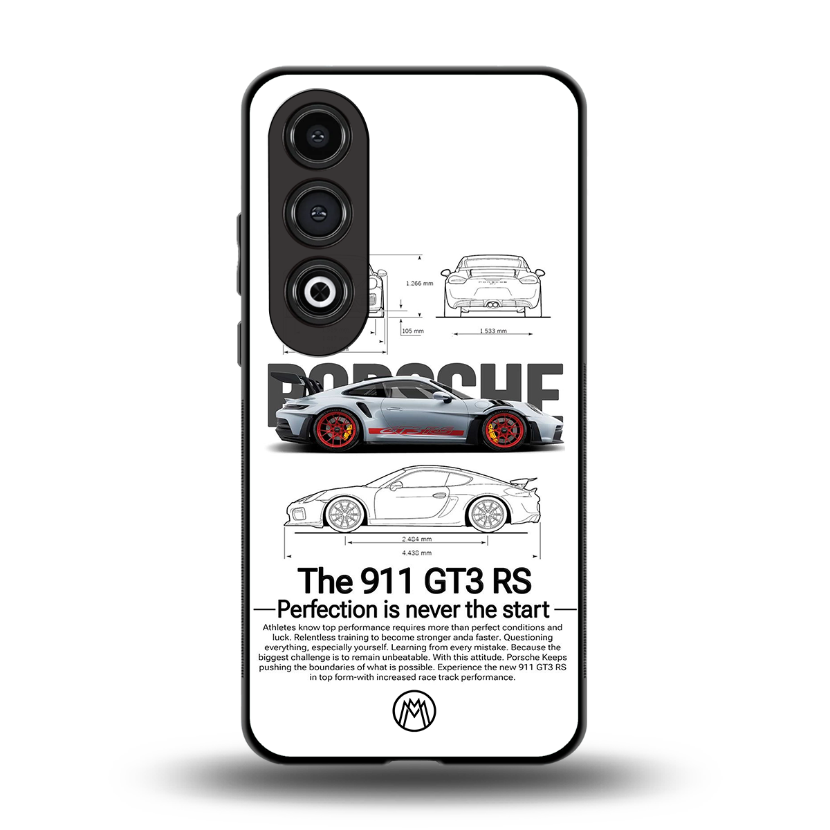 911 gt3 rs white back phone cover | glass case for oneplus nord ce 4