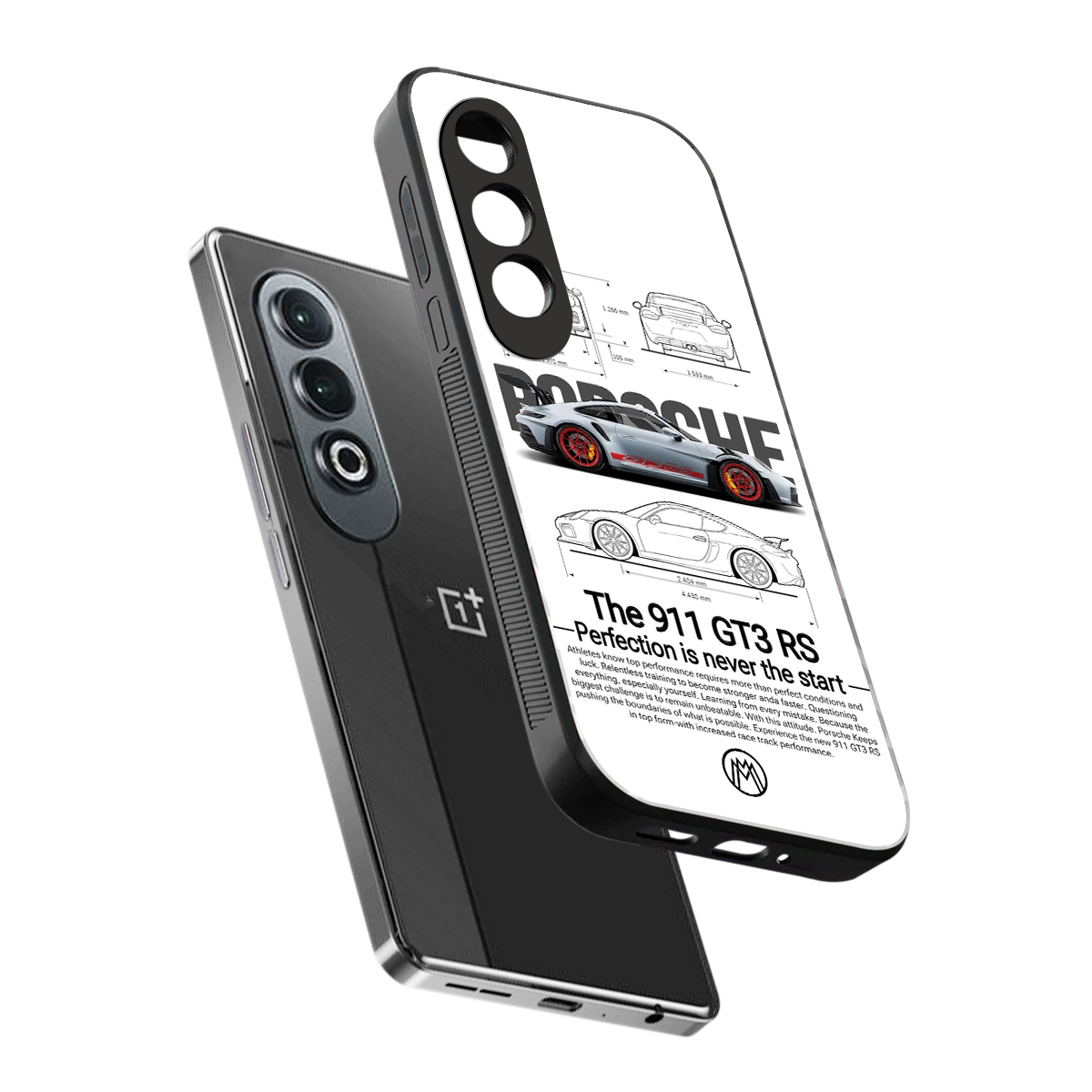 911 gt3 rs white back phone cover | glass case for oneplus nord ce 4