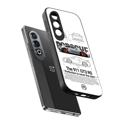 911 gt3 rs white back phone cover | glass case for oneplus nord ce 4