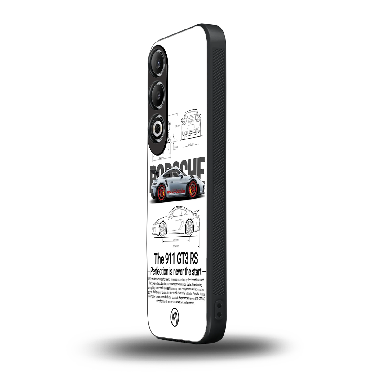 911 gt3 rs white back phone cover | glass case for oneplus nord ce 4