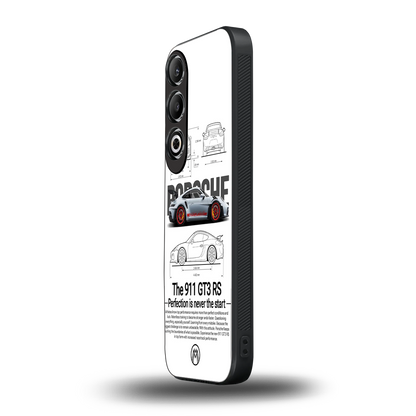 911 gt3 rs white back phone cover | glass case for oneplus nord ce 4