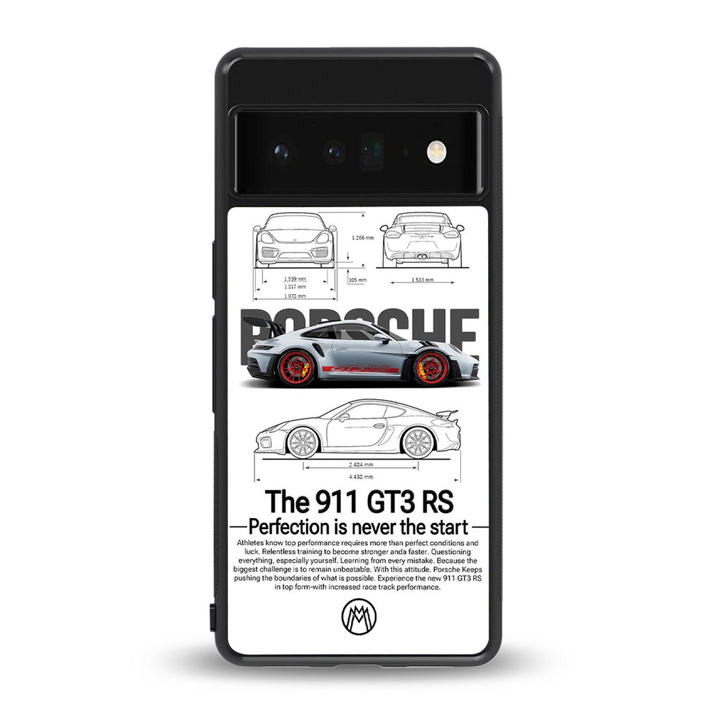 911 gt3 rs white back phone cover | glass case for google pixel 6 pro