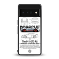 911 gt3 rs white back phone cover | glass case for google pixel 6 pro