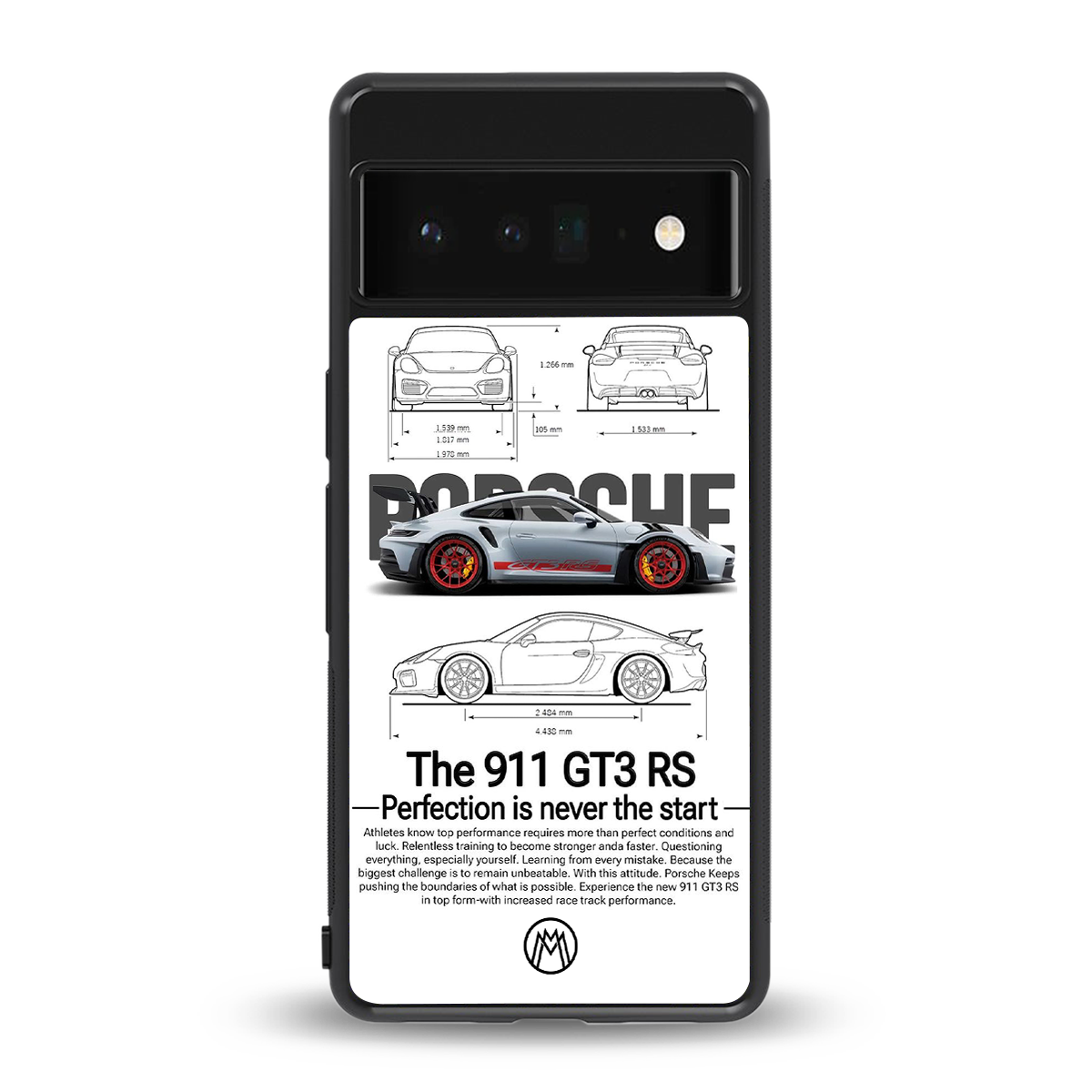 911 gt3 rs white back phone cover | glass case for google pixel 6 pro