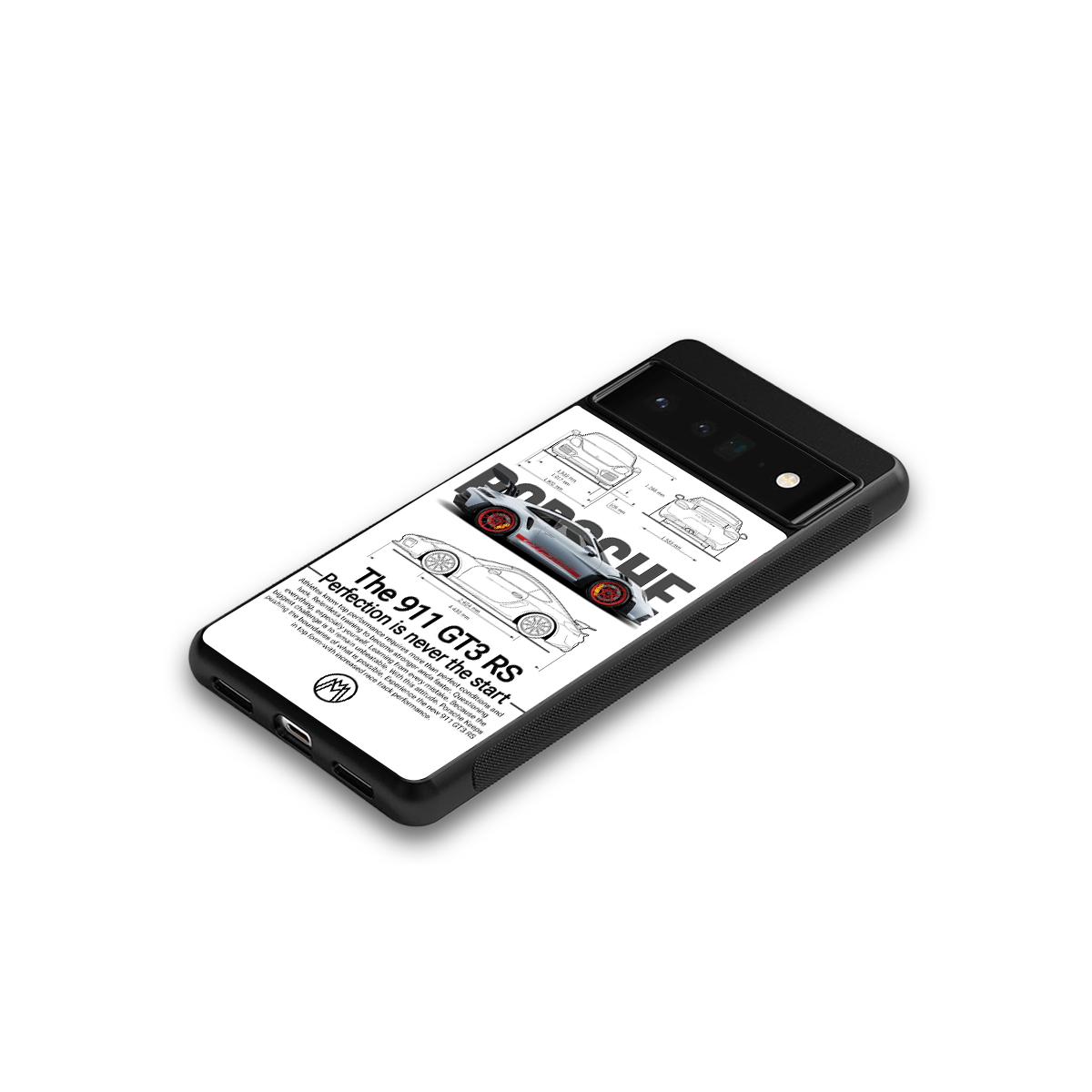 911 gt3 rs white back phone cover | glass case for google pixel 6 pro