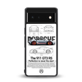 911 gt3 rs white back phone cover | glass case for google pixel 6