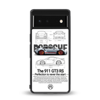 911 gt3 rs white back phone cover | glass case for google pixel 6