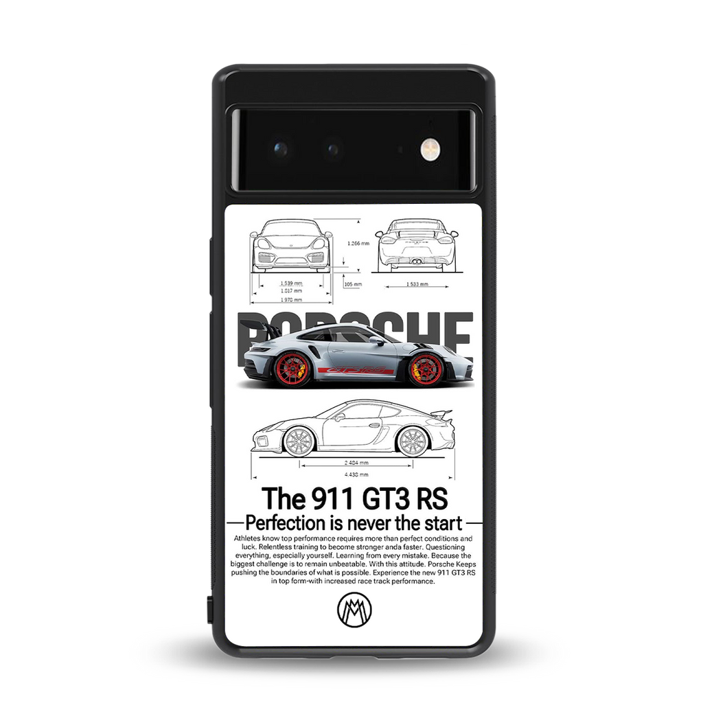 911 gt3 rs white back phone cover | glass case for Google Pixel 6A