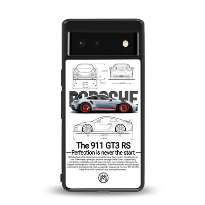 911 gt3 rs white back phone cover | glass case for Google Pixel 6A
