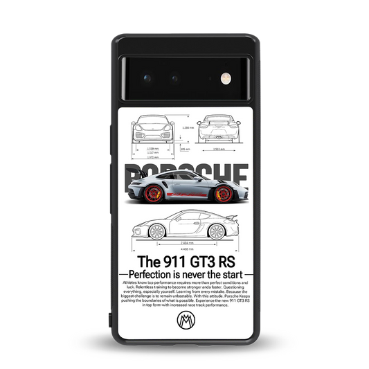 911 gt3 rs white back phone cover | glass case for Google Pixel 6A
